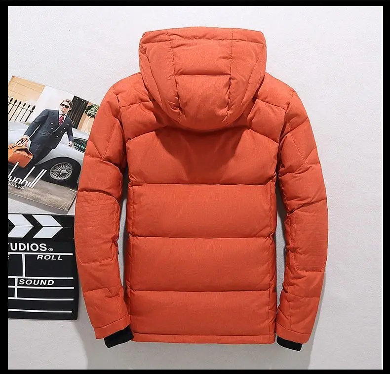 White Duck Down Jacket Men Parka Winter Thicken Puffer Coats Hooded Padded Windbreakers Male Outerwear Anorak Plus Size M-4XL