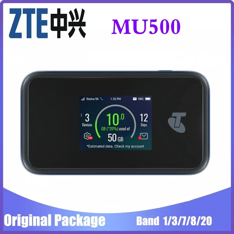 Оригинальная новая модель телефона, Wi-Fi Pro ZTE MU500, Мобильная точка доступа, сети Sub6G, цветной сенсорный экран 2,4 дюйма, до 30 устройств, аккумулятор 4500 мАч