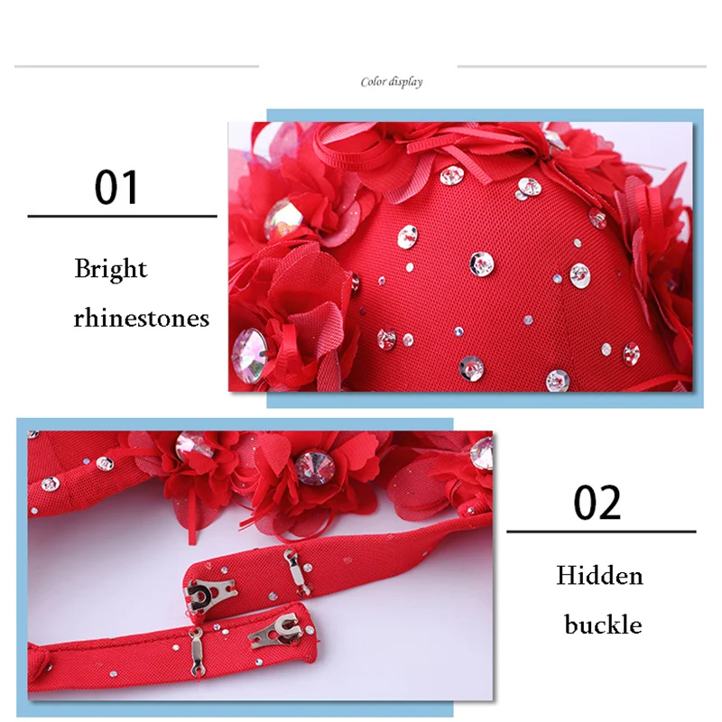 

Sexy Dance Belly Dance Costumes Lndian Dance Rhinestone Bra Sexy High-end Suit Stage Adult Female Sequin Dance Set Top + skirt