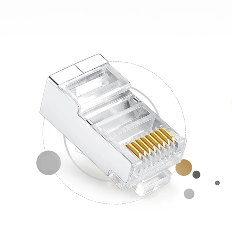 100 шт. Cat6 FTP RJ45 8P8C экранированный модульный разъем кабеля Ethernet сетевой кабель с