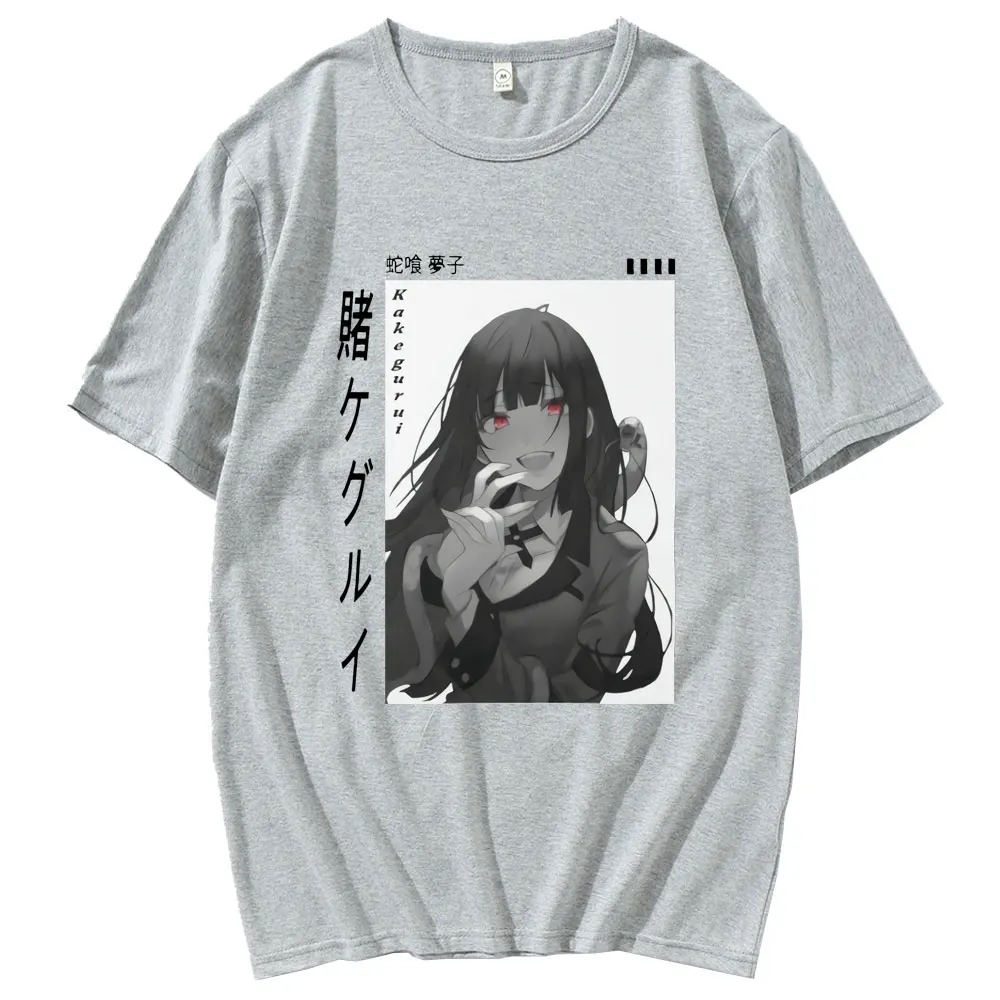

Japan Anime Kakegurui Short Sleeve Yumeko Jabami Tshirt Men's Fashion Crewneck T Shirt Female Oversized Hip Hop Kpop T-shirt