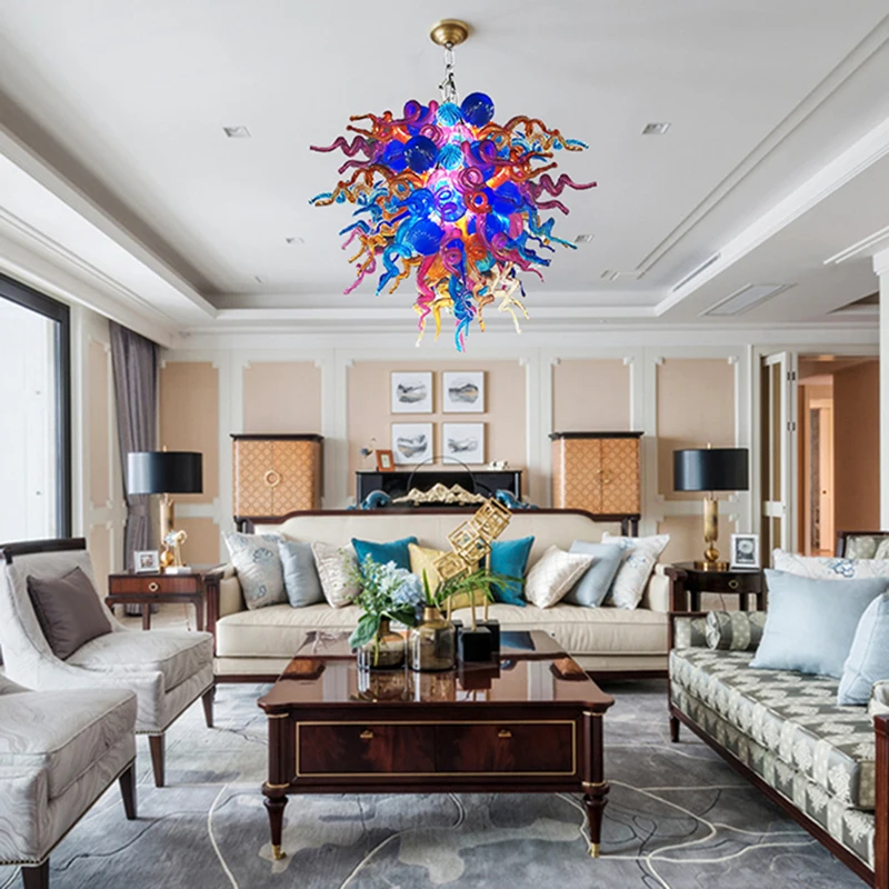 

Modern Indoor Lighting Art Glass Dining Light LED Light Fixture Murano Glass Chandelier Lamps for Kitchen Room Living Room