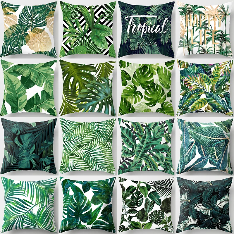 Тропические растения Узор Декоративная Подушка Наволочка Чехол для подушки из