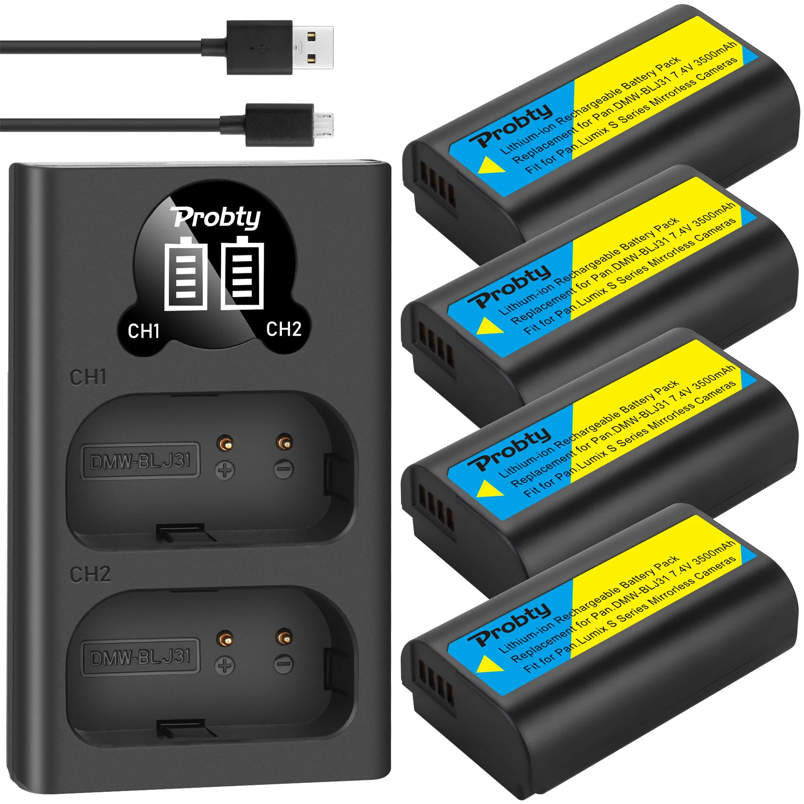3500 мА/ч DMW BLJ31 ДМВ Батарея + ЖК дисплей USB Dual Зарядное устройство для цифрового