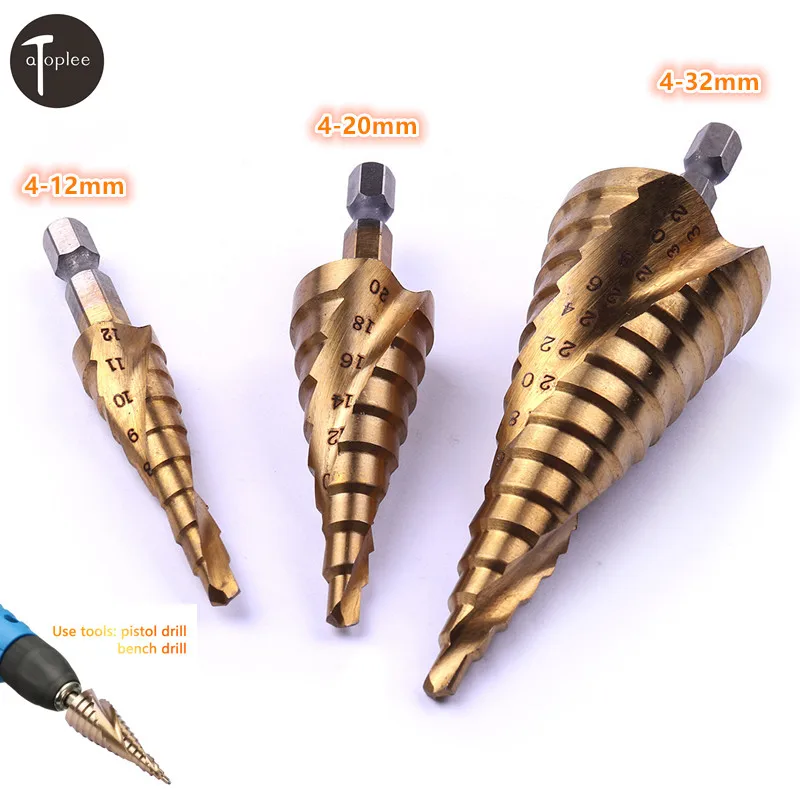 Сверло с шестигранным хвостовиком ступенчатое сверло 1 шт. 4 12 мм/4 20 32 мм|step drill|cone