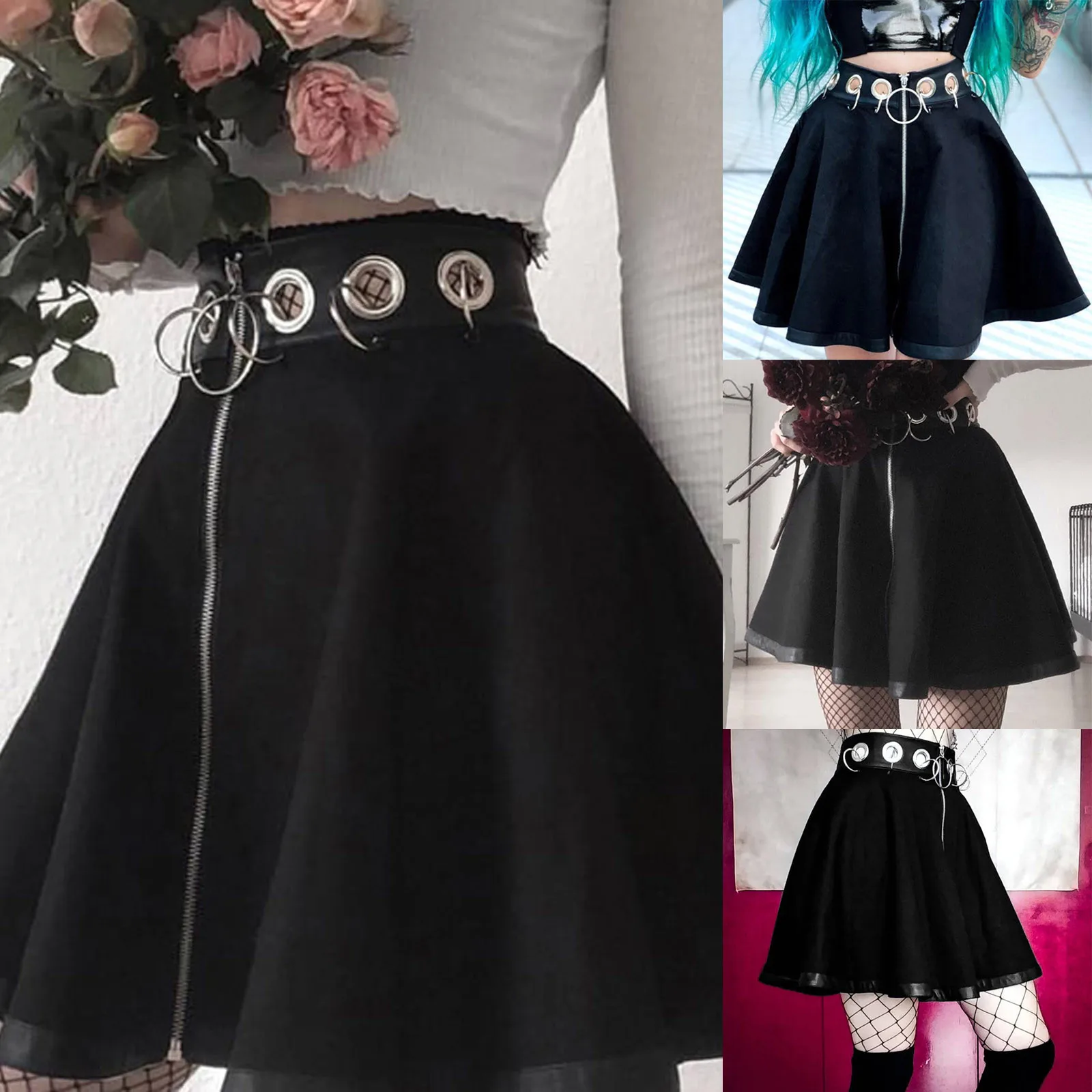 

Girl Dresses Hot Sale High Quality Women's Fashion Hollow Stitching With Hoop High-waisted Mini Skirt For Dropshipping