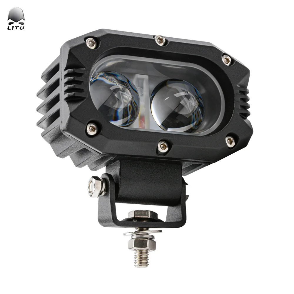 

2021 Litu ярких рабочий светильник 50w 6500k 6d Овальный 4 дюйма Точечный светильник ing Янтарная линза противотуманной фары для грузовиков JeeP мотоцик...