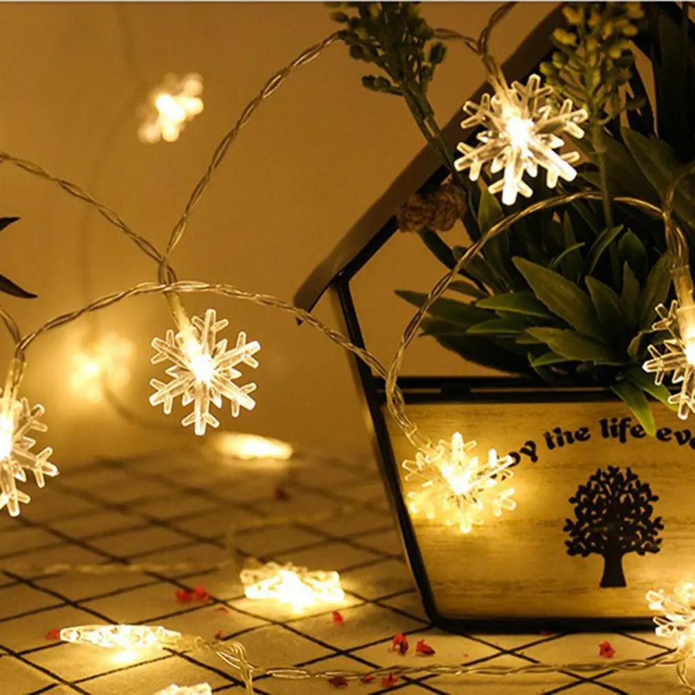 

1/3 м Рождественская Подарочная гирлянда, светодиодная гирлянда со снежинками для Счастливого Рождества, Нового года, подарки, рождественск...