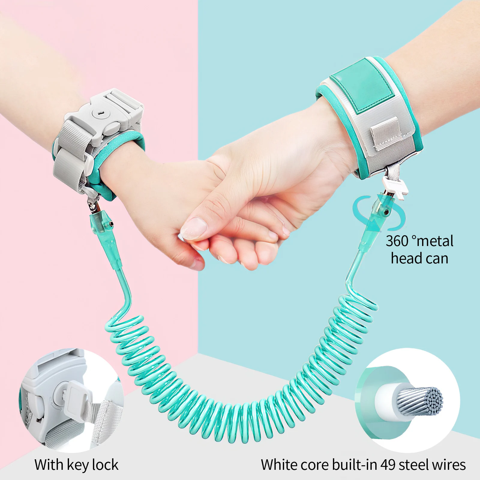 

Children Safety Anti-Lost Bracelet Baby Traction Rope Toddler Leash Anti Lost Wrist Link Pulling Rope Design Safety Wristband