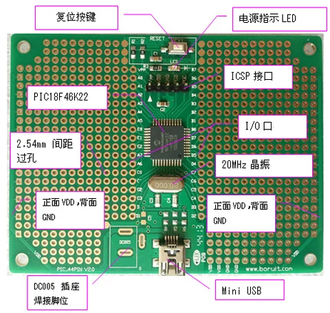 Microchip PIC18F45K22-I/PT 18F46K22 18F45K80 Single Chip Development Board | Обустройство дома