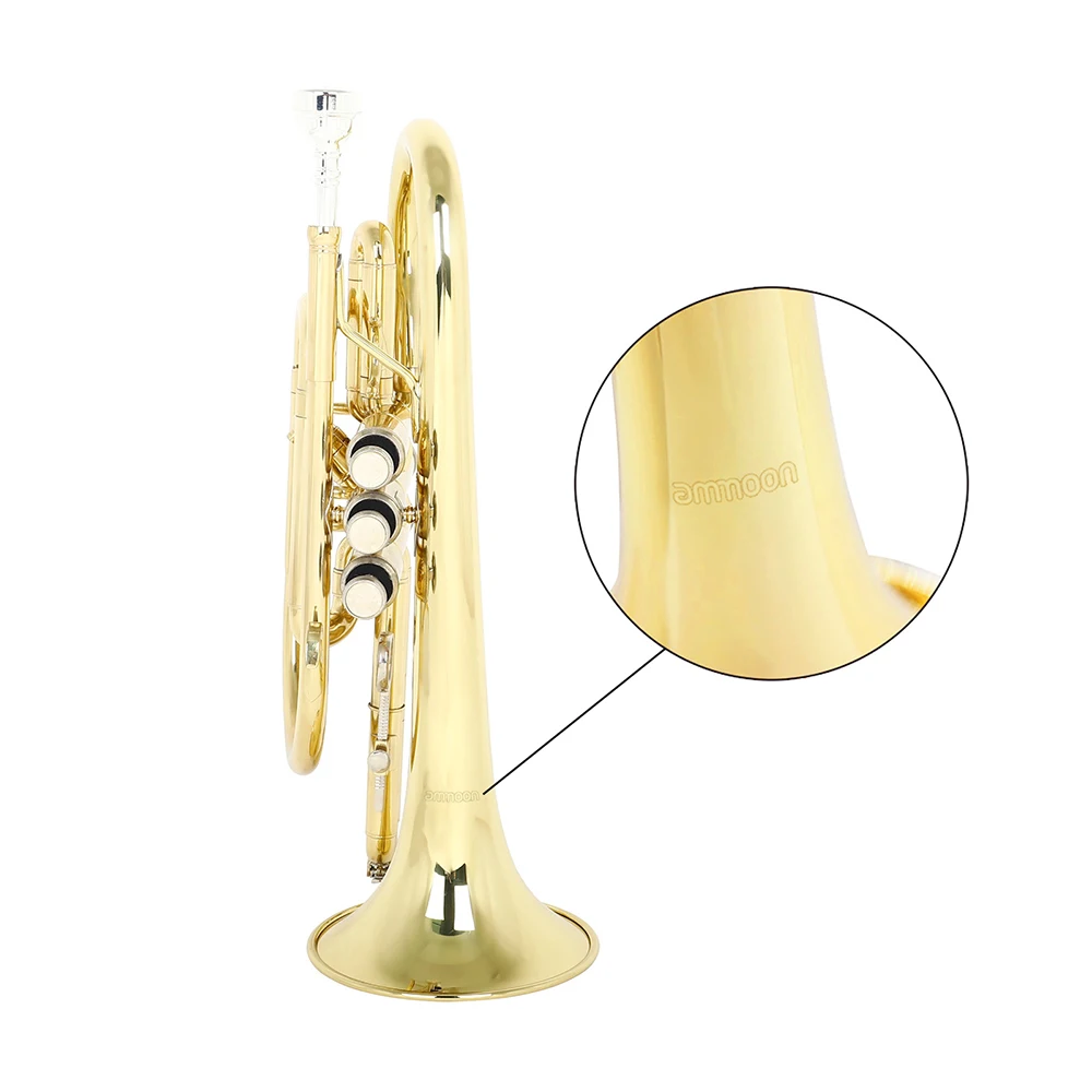 Ammoon Профессиональный Bb плоский корсетный латунный духовой инструмент с чехлом