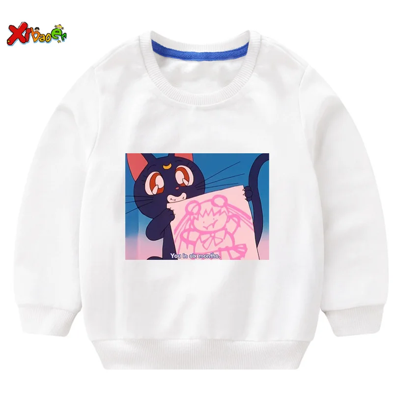 Толстовки для девочек детские свитшоты малышей мультяшный Сейлор Мун Детские