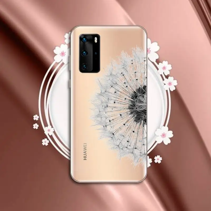 

Dandelion Simple flower Phone Case Transparent for Huawei P honor 8 10i 20 30 40 smart 2019