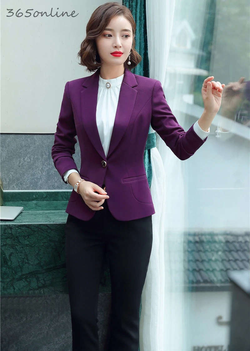 Официальные костюмы дизайнерские брючные с курткой и брюками для женщин деловая