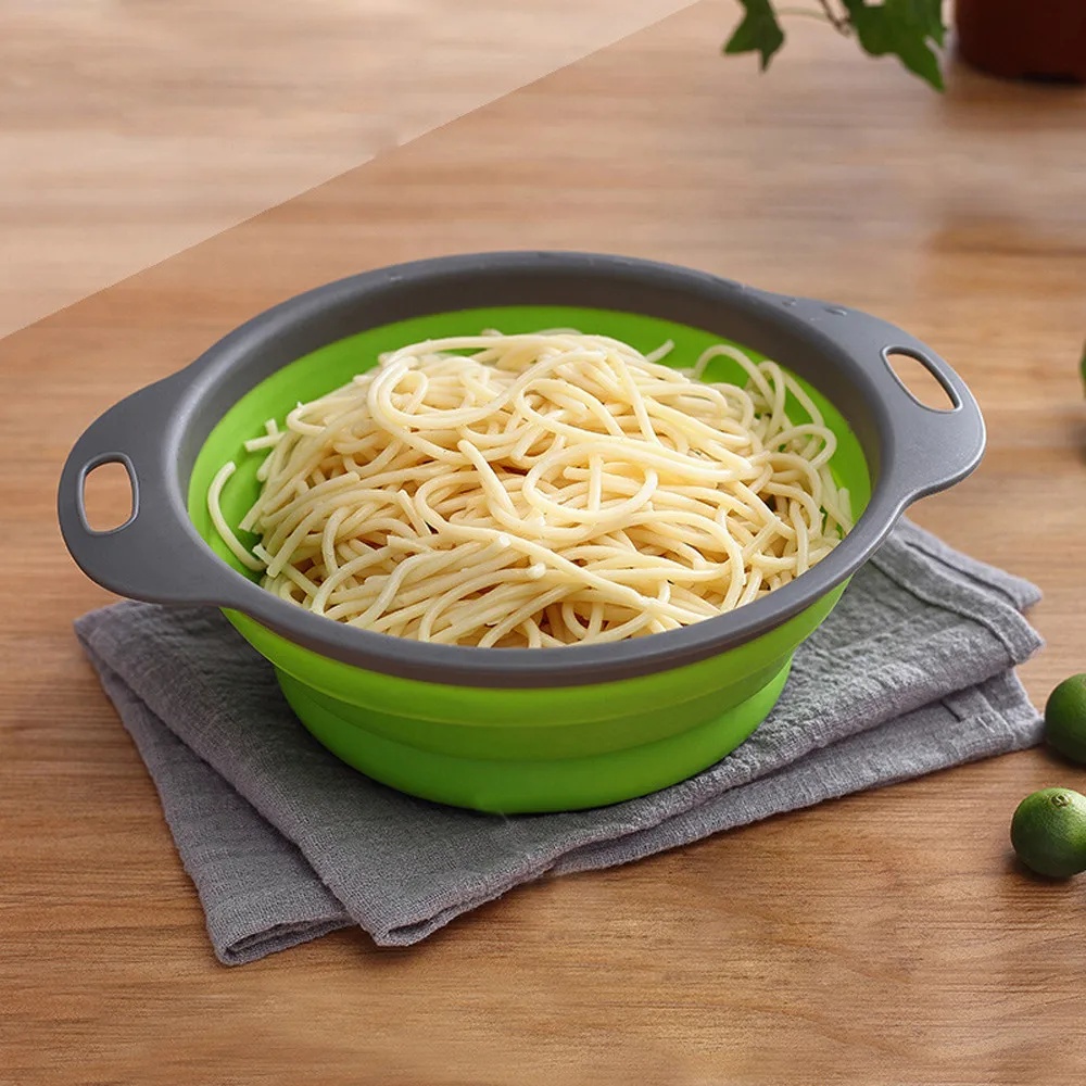 Складной силиконовый дуршлаг 30 # корзина для мытья овощей и фруктов фильтр