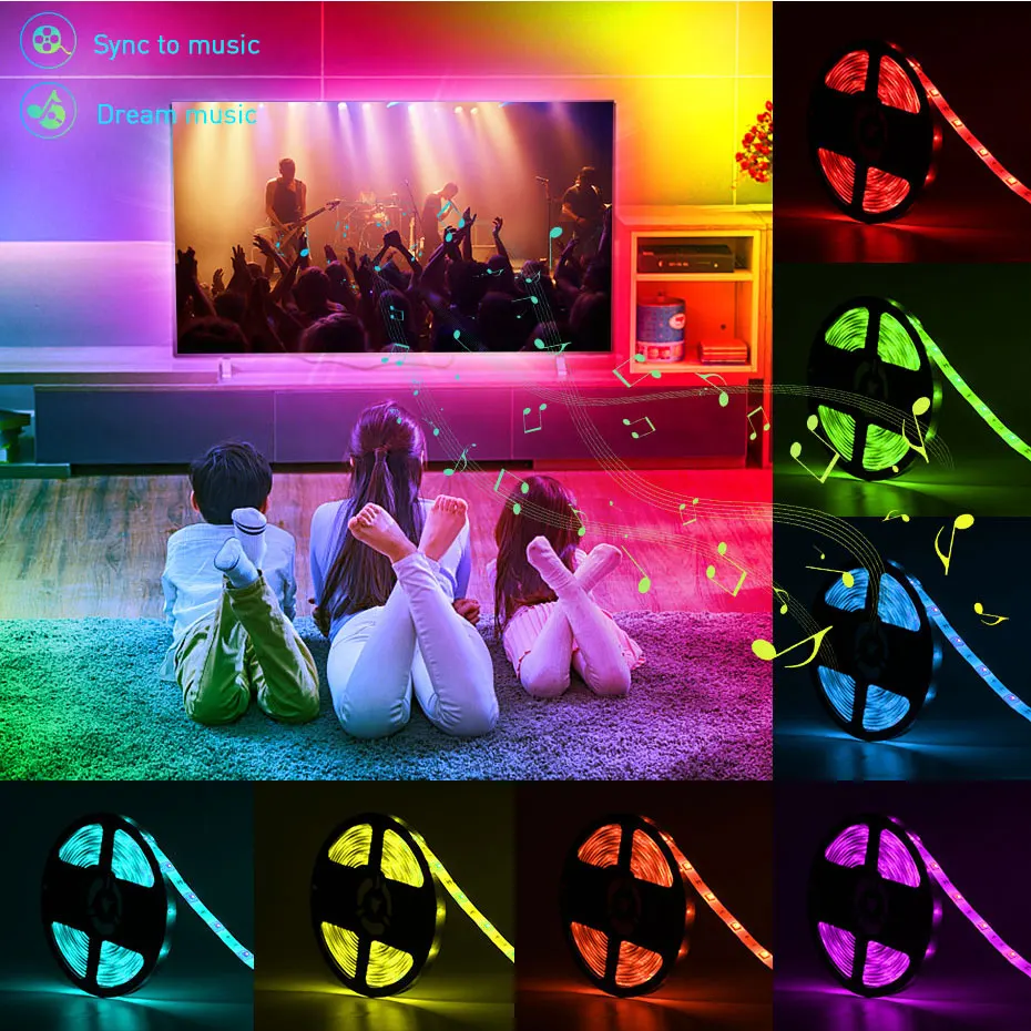 

Led Strip Light RGB 5050 Bluetooth Led Strip DC 12V 5M 10M 15M 20M Flexible Ribbon Fita Led RGB Tape Diode with Remote control