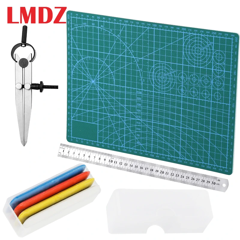 

LMDZ 7 шт. профессиональный набор инструментов для ручной резьбы из кожи, самоисцеляющий ПВХ коврик для резки, перфоратор, ручная работа, прина...