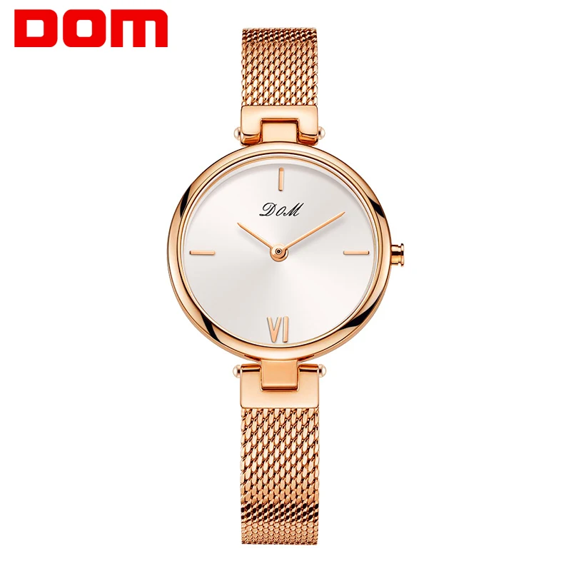 DOM брендовые роскошные женские кварцевые часы минимализм модные повседневные