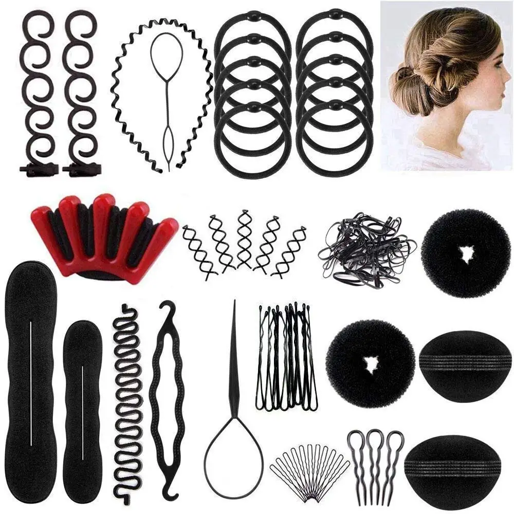 

Hot-selling 40Pcs Hair Accessories Multiple Set Hairdressing Tools Hair Styling Unisex DIY Sponge Metal Tools Hair Curler