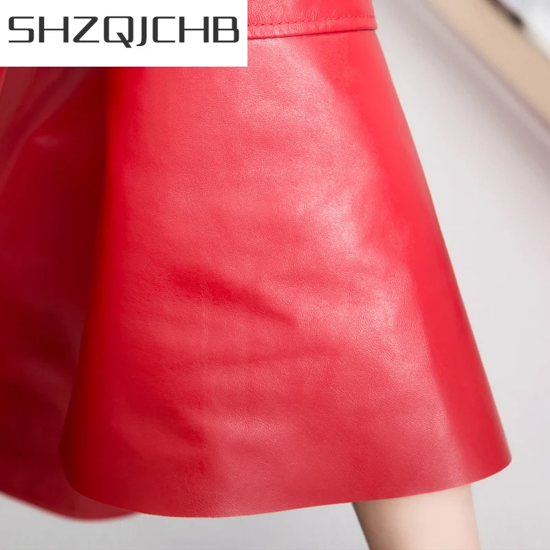 

SHZQ Genuine Leather Short Montone Jacket Women Natural Sheepskin Coat Female Cloak Leather Outwear Spring Clothes LWL1486