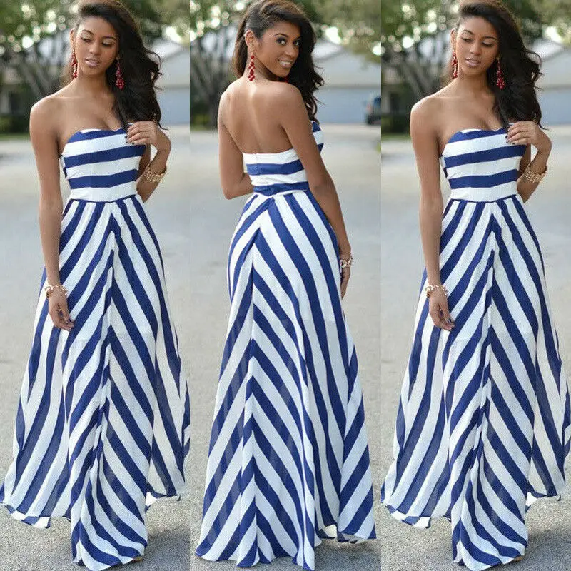 Женское шифоновое платье с открытыми плечами Летнее Длинное Повседневное макси