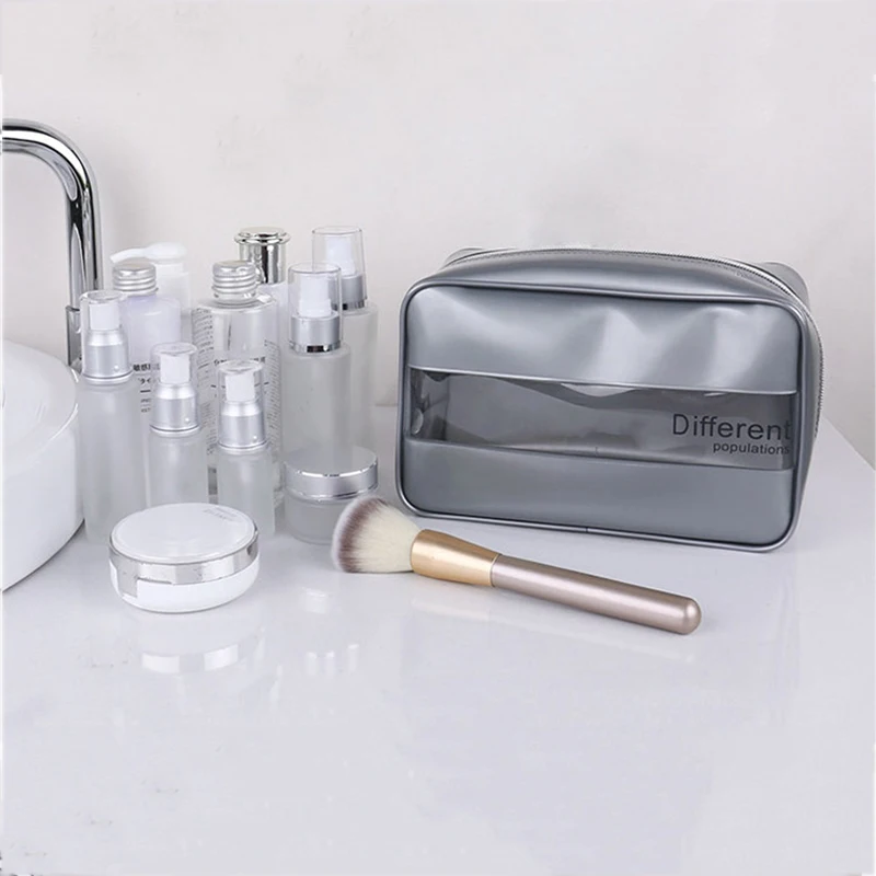 

Multifunctional digital cosmetic bag zipper three-dimensional waterproof pvc storage bag male travel cosmetic bags