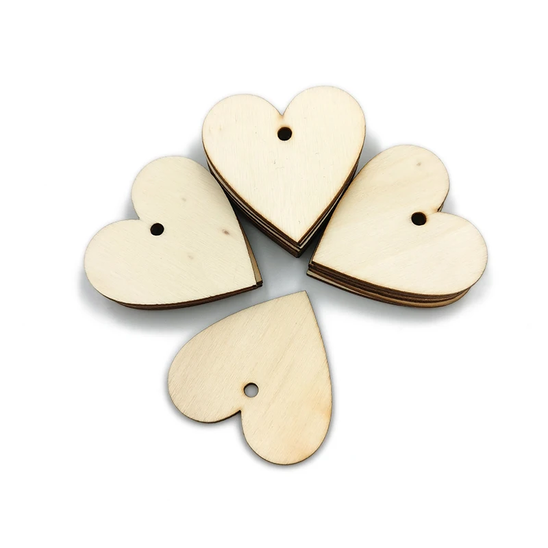 

10pcs 80mm Wood Pieces Love Heart Shaped Natural Rustic Wooden Chips DIY Crafts for Wedding Engagement Valentine's Day