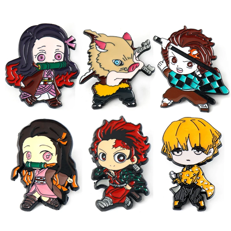 

C1162 Japanese Anime Icons Demon Slayer Enamel Pins Brooches Woman Men Backpack Bags Badge Fashion Lapel Jewelry Friends Gifts