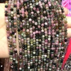 234 мм натуральный граненый красочные турмалиновым каменем бусины Свободные Spacer Бусины для самостоятельного изготовления ювелирных изделий Аксессуары Браслет