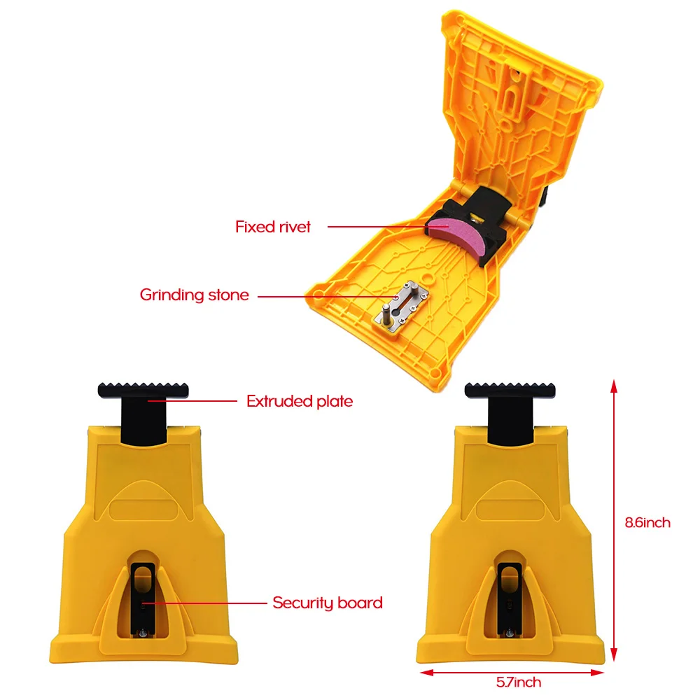 

New Chainsaw Sharpener Portable Chain Saw Sharpener Work Fast-Sharpening Stone Grinder Tools Yellow