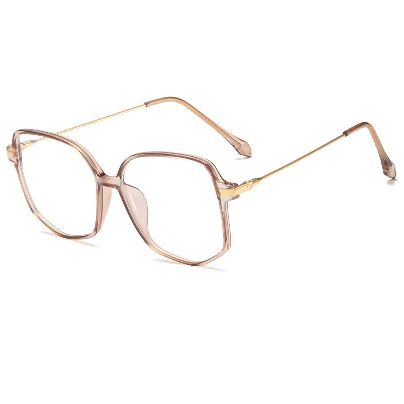 

Zilead Lady's Fashionable Big Frame Retro Blue - Proof Flat Mirror Lady Vintage Colorful Transparent Anti Blue-Ray Glass Frame