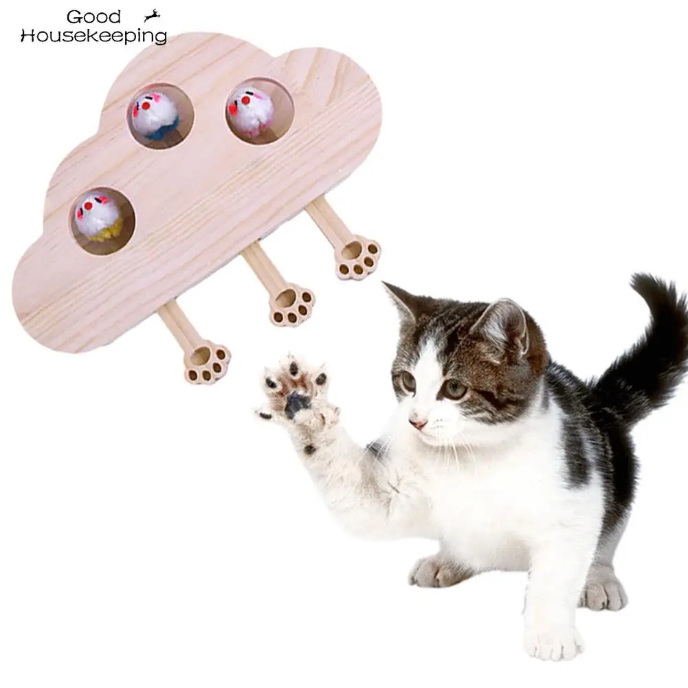 Новая игрушка для кошек деревянная головоломка из твердого дерева модель в форме