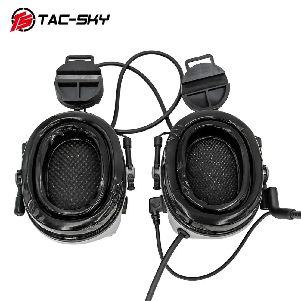 TAC-SKY hunting noise reduction pickup tactical helmet ARC track tactical headset COMTAC III silicone earmuff version+U94 PTT