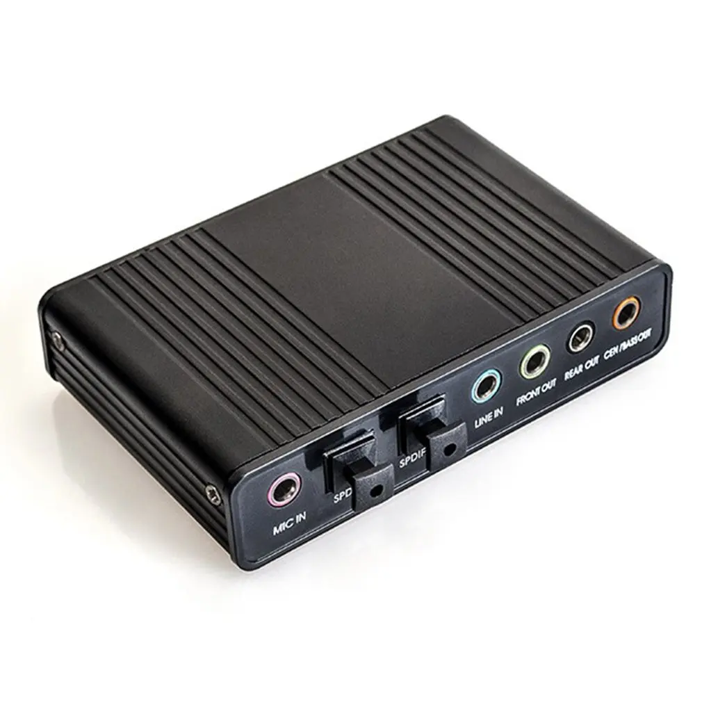 Внешняя звуковая карта USB 6 Каналов 5 1 внешняя Звуковая для ноутбука с драйверами