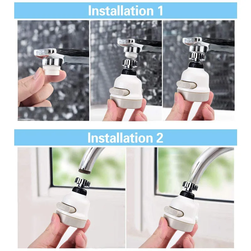 Смеситель для кухни с поворотной на 360 градусов насадкой распылителем прочная