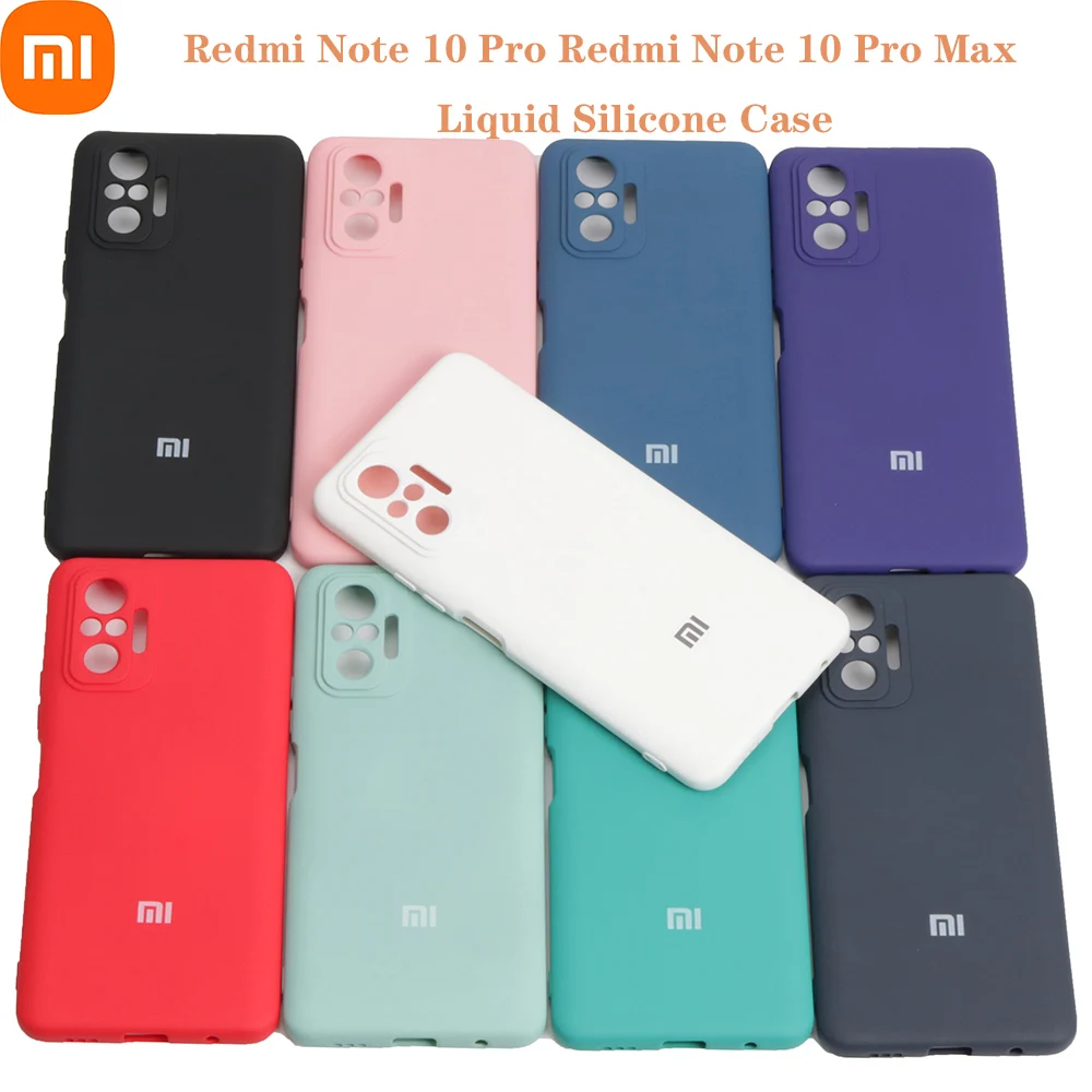 

Original Liquid Silicone Phone Case For Xiaomi Redmi Note 10 Pro/Note 10 Pro Max Soft Thin Cover funda