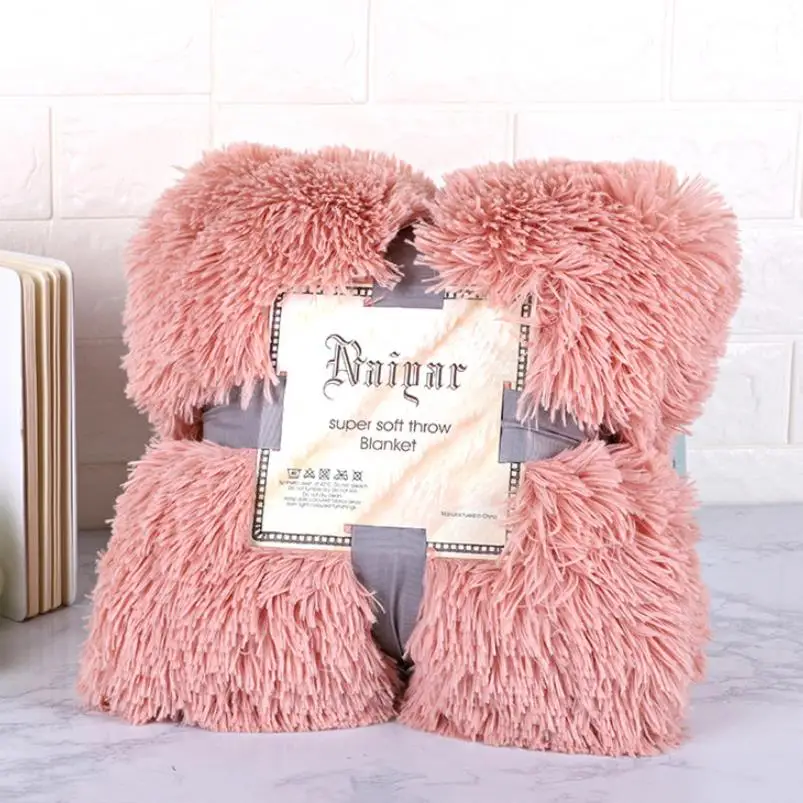 Одеяло мягкое теплое ворсовое декоративное фоновое одеяло длинное ворсистое