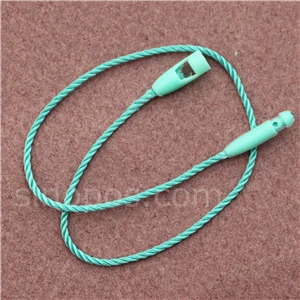 mint green nylon Пластиковая висячая бирка уплотнительная веревка с пулевидной вилкой, нейлоновый хлопковый шнур защелкивающаяся головка петля замок Пряжка модная сумка ценник веревка крепеж - Цвет: mint green nylon