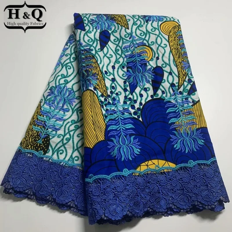 

H&Q nigerian guipure lace african batik 100% cotton fabric high quality embroidered french mesh laces water soluble fabrics H125