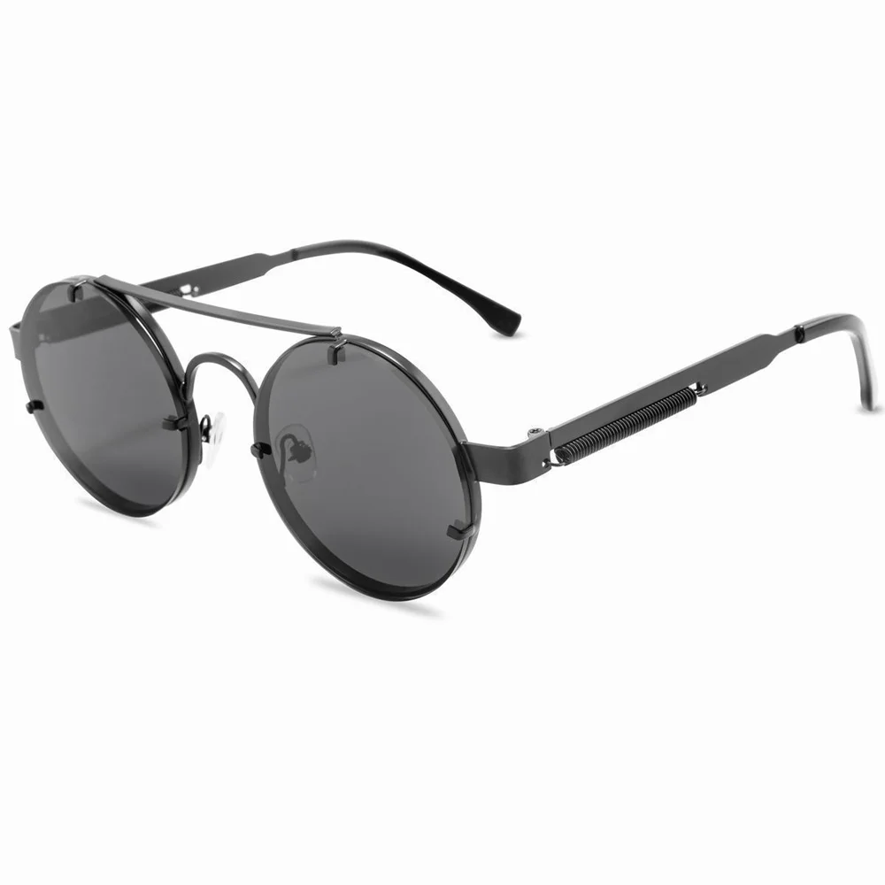 

Vintage Punk Style Sunglasses Men Retro Round Metal Frame Women Spring Temple Design Sun Glasses Fashion Eyewear UV400 Wholesale