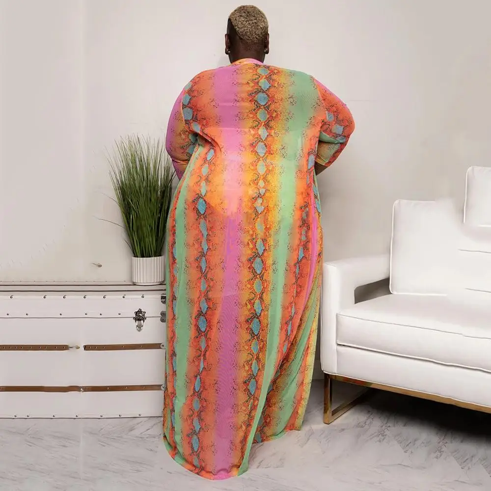 

Women Sets Plus Size Tube Top Short Pants X-Long Coats Three Pieces Sets Print 2020 New Summer Fashion Clothes Sets Wholesale