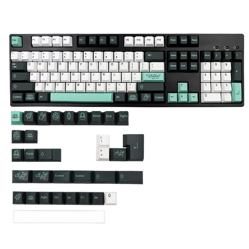 

Botanical Leaves Theme Keycap PBT Standard Dye Sublimation Process Keycap 137Keys Cherry Profile for Mechanical Keyboard