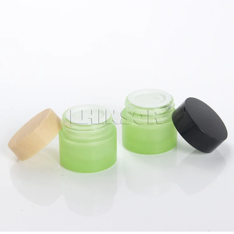 Косметические контейнеры для упаковки: 10 шт./лот, бутылочки из стекла и пластика с винтовой крышкой, объемом 5 г и 10 г, жемчужно-белые и зеленые.