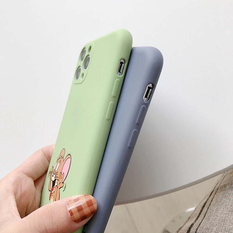 Чехол для телефона с мультяшным Джерри и Томом iPhone 11 Pro Max аниме мягкий жидкий