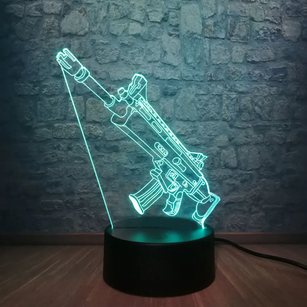 Новый 3D лампа остынет Королевская битва игра PUBG TPS SCAR L 7 цветов изменить Стол