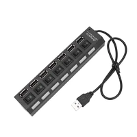 intelligent usb 2 0 adapter hub 7 port expander multiple high speed led onoff power switch office computer cables