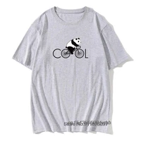 cool panda riding on bicycle cycling men t shirts chinese cartoon cute animal casual tee shirt fitness t shirt cotton