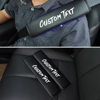 car seat belt cover custom text color leather 2pcs vehicle safety belt protect interior accessories