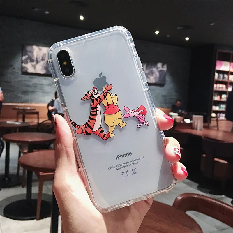 Забавные чехлы для телефонов с изображением Винни-Пуха iPhone X Xs Max XR 7 8 6S 6 Plus