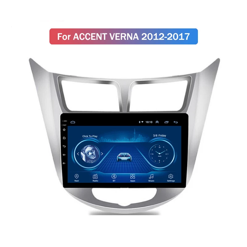 Автомобильный GPS-навигатор на Android 9 с большим экраном для Hyundai Accent Verna 12-17 HD большой